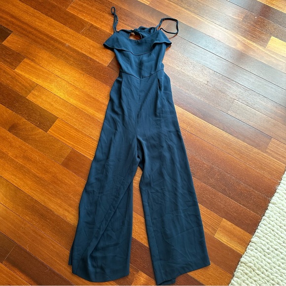 REISS navy blue Frankie bow back jumpsuit US 10 - Picture 6 of 7